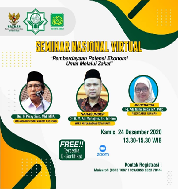 Seminar Zakat Virtual Kerjazama Dengan Baznas Kota Bekasi